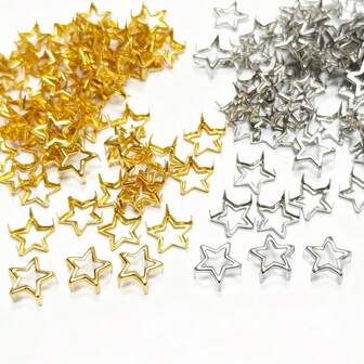50 pezzi Borchie a forma di stella vuota | Borchie in stile punk, adatte per pelle, borse, scarpe e decorazioni fai-da-te