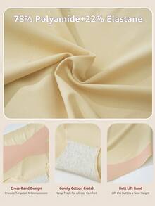 Bộ 3 quần lót nữ cạp cao không đường may, hai lớp phối ghép, dây chéo, che phủ toàn diện, mềm mại và thoải mái. - Màu be - Xem 6