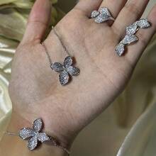 1 Set Necklace, Bracelet, Earrings, Ring Jewelry Set, Luxurious And Elegant For Daily, Date, Party, Wedding - Multicolor - View 4