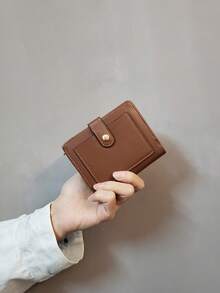 محفظة نسائية صغيرة بلون أحادي مع إغلاق بسوستة وأزرار، محفظة عملية متعددة الوظائف لحمل البطاقات والعملات، محفظة نسائية صغيرة وجميلة - متعدد الألوان - مشاهدة 7