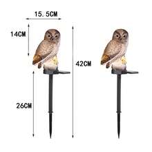 1 Đèn cọc sân vườn hình cú chạy bằng năng lượng mặt trời, thiết kế động vật chân thực bằng nhựa ABS cho sân, vườn, đèn bãi cỏ ngoài trời chống thấm nước - ánh sáng ấm áp - Xem 13