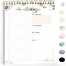 Forvencer To Do List Notepad (65 X98), To Do List Notebook For Work, Undated Daily Planner Organizer For Tasks Checklist &Amp; Goal Planning, To Do List Perfect For Office, School, Cute - ColorD - 查看 1