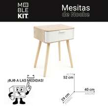 MOBLEKIT Nightstands - White Drawer 40x29x52 cM - View 3