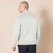 Men's Long-Sleeve Quarter-Zip Pullover Fleece Sweatshirt, Style - 灰色 - 查看 9