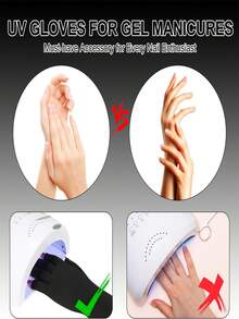 Chemotex UV Nail Gloves, Professional UPF50+ Protection UV Gloves For Gel Manicures