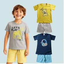 Kit 6 Peças De Conjunto Infantil Para Menino Adolescente De Verão Estampado Confortável - Multicolorido - Visão 10