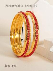 2pcs Luxury Palace Style Claw Chain Crystal Rhinestone Bracelet - one-size - View 14