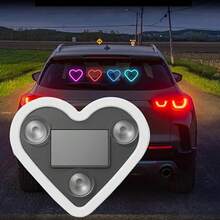 Colorful Heart Shape One Piece Car LED Window Light - Romantic Neon Decorative Lights, Gradient Light Effects, With USB, For Car Ambience, Halloween Christmas Party Neon Lights(Pink,1pcs) - Pink/2pcs - 查看 2