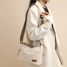 1pc Large-Capacity Women's Nylon Shoulder Messenger Bag - Wear-Resistant Water-Repellent Fashion All-Match Bag For Daily Commute