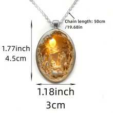 1pc Elegant Glass Pendant Necklace, Ideal For Everyday Wear And Special Occasions - Holiday Party Decorations, Ornaments, Hanging Decor, Stitch Toys, Travel Toys, Classroom Fidget Toys, Mini Stuff, Bath Toys, Christmas Stationery, Stress Ball, Birthday Gifts, Christmas Gifts, Christmas Eve Gifts, Perfect Gifts - Multicolor - View 6