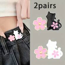1/2/4pcs Adjustable Waist Buckle With Rabbit, Flower, Cat Design, Buckle-Free Waist Cincher For Jeans, Skirts, Detachable - Multicolor - View 15