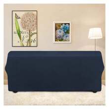 Stretch Sofa Slipcover 1-Piece Sofa Cover Furniture Protector Couch Soft With Elastic Bottom For Kids, Polyester Spandex Jacquard Fabric Small Checks Sofa, Dark Blue - Multicolor 1556 - View 3
