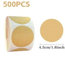 1 卷 500 张天然棕色牛皮纸自粘性永久圆形自粘标签，适用于容器、食品包装标签、婚礼派对礼品袋、食品袋、食品盒，适用于糖果、万圣节、圣诞节、圣诞节 - 彩色 - 查看 20