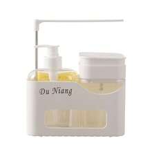 1 Piece Kitchen Tool Hand And Dish Soap Dispenser Set, 2 In 1 Kitchen Sink Countertop Soap Pump Dispenser, Kitchen Double Soap Dispenser Sponge Rack, 3 In 1 Countertop Soap Dispenser, Suitable For Sink, With Sponge Rack, Double Dish Soap Dispenser With Dishcloth Rack, Kitchen Sink Dispenser With Tray, 5 In 1 Kitchen Sink Countertop Organizer Kitchen Items Kitchen Accessories Kitchen Tools