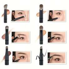 6pcs Mini Travel Makeup Brush Set With Detachable Aluminum Tubes, Portable Eye Brushes And Storage Case For Clean Hygiene – Perfect For Girls And Women, Makeup Room Decor,Makeup Bag,Travel Essential - Multicolor - View 4