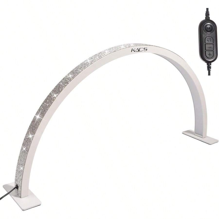Half Moon Nail Desk Lamp 29'' Adjustable Half Moon Light For Nail Desk Lash Light For Eyelash Extensions With 3 Color Temperature 3000k-6000k For Manicure Lash Tattoo Skincare White - trắng - Xem 1