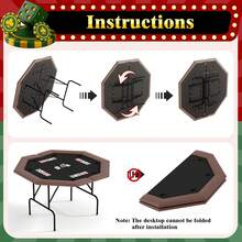 PtioHavn Mesa De Poker Octagonal Con Pata De Acero Plegables 119*75cm - portavasos de plástico marrón - Ver 5