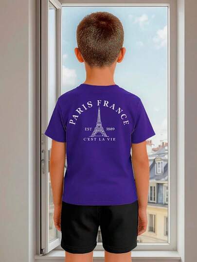 Conjunto Infantil Premium Camiseta + Short Paris Kids