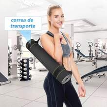 Tapete de Yoga Antideslizante y Cómodos, Yoga Mat para Ejercicio de Buena Calidad y Ecológicos, Tapete Yoga Antiderrapante de Suavecito y Grueso, Deporte Colchoneta Fitness Alfombrilla para Yoga de Grosor - Negro - Ver 5