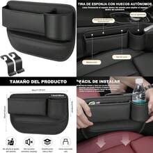 Bolsa Espacio para Vasos Cuero para Coche, Seat Gap Storage Box, Multifuncional, Bolígrafos y Evitar Que se Caigan Objetos Pequeños, Car Leather Cup Holder Gap Bag (Copiloto)(default) - Multicolor - Ver 1
