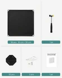 SONGMICS Modular Wardrobe, 16-Cube Wardrobe, Modular Shoe Rack, Stackable Cubes, PP Plastic Shelf, Closet Divider, For Bedroom, Office, Black MLPC44BK