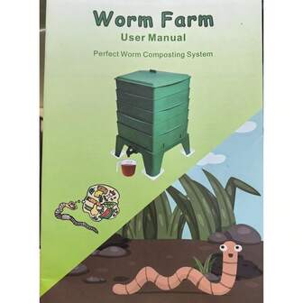 Farm Composter Worm Tower Earthworm Compost Bin,75L Worm Farm 5-Tray Worm Bin Worm Composter Composting Tool, Green