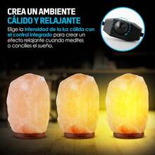 Lámpara de Sal Rosa del Himalaya con Control de Intensidad de Luz, Foco Reemplazable y Base de Madera, Adecuada para Yoga, Meditación, Energía y Purificación, Perfecta para Decoración - 1 - Ver 10