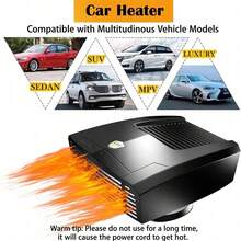 12V Fast Heating Car Heater And Defogger - Dual-Mode Portable Vehicle Heater With Quick Preheating, Compact Design, Car Plug Plug-In For Cars, Trucks, SUVs, RVs, Motorhomes - Ideal For Winter, Camping, Defogging - Easy Installation, Winter Driving, Sleek Design, Durable Build, Defrosting Tool, Rv Travelers, Car Accessories - Multicolor - View 2
