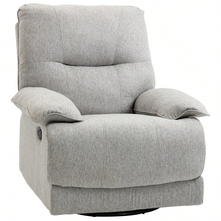 HOMCOM TV Chair With Reclining Function, Swivel TV Chair With Spring Core System And Footrest For Living Room And Bedroom - 1 - 查看 1