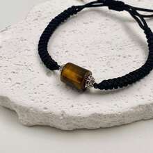 1 Pc Fashionable Hand Woven Irregular Tiger Eye Stone, Suitable For Both Men And Women, Equipped With A Gift Box And Jewelry Storage Bag