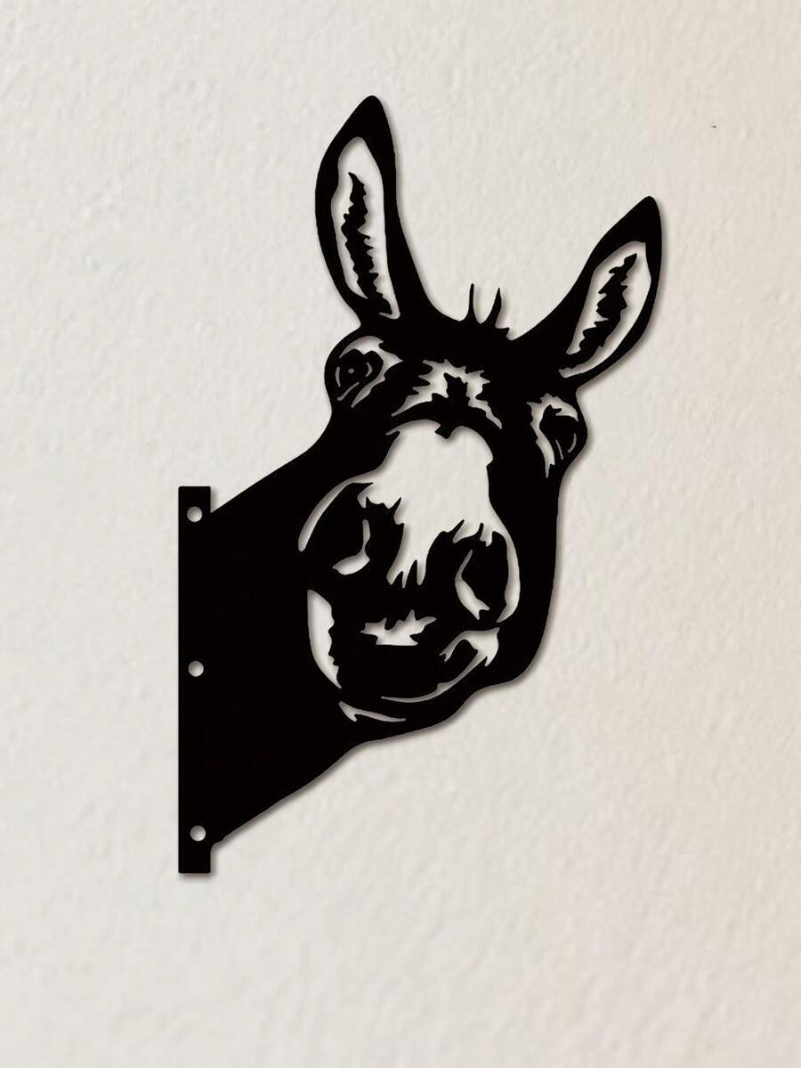 1 件异想天开的驴头铁艺剪影装饰 - 户外花园栅栏农场装饰雕像 - 质朴的复古魅力，适用于草坪和庭院装饰 - 1pc驢頭 - 查看 1