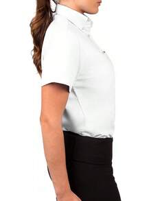Women's White Button Down Short Sleeve Oxford Shirt, Style - trắng - Xem 11