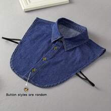 Cuello falso, decoración de cuello de camisa versátil para las cuatro estaciones, cuello puntiagudo a juego con suéter de mezclilla, cuello redondo de alta gama unisex, collar decorativo utilizable de unicolor para boda, fibra de poliéster - Oscuro - Ver 11