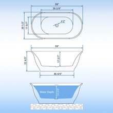 Studyset 59/67 Inch Acrylic Soaking Bathtub, Modern Square Design, Deep Ergonomic Tub With Matte Drain & Black Overflow, Double-Walled Insulation, Glossy White, CUPC Certified - White - View 4