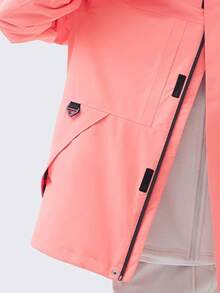 CAMEL CROWN 女士可拆卸防水保暖连帽徒步夹克 - 粉紅黛橙 - 查看 4