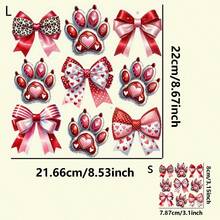 1 pièce/2 pièces/3 pièces Autocollants de transfert thermique en forme de cœur et de nœud papillon avec motifs de patte, cœur, pois et léopard - Écussons à repasser rouges et roses DIY pour T-shirts, sacs à dos, jeans, sweats à capuche, oreillers, sacs en canevas - Personnalisable en tissu DTF (sans couture) - Matériau plastique, polyvalent pour la Saint-Valentin, l'anniversaire, la décoration de vêtements pour l'anniversaire, motifs mignons, facile à appliquer, à transférer, à offrir, à bricoler