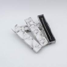 4 piezas Cajas de joyería de papel con patrón de mármol, adecuadas para almacenar pulseras, collares, colgantes y joyas, para empaquetar regalos de cumpleaños - Caja con patrón de mármol - Ver 5