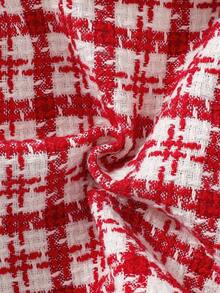 Baby Girls' Cute V-Neck Long Sleeve Cardigan With Dual Pockets, Paired With Minimalist Collared Long Sleeve T-Shirt And Double-Breasted Skirt, 3-Piece Warm Outfit Set For Toddler Girls, Suitable For Daily, Party, And Outdoor Activities In Autumn/Winter - Multicolor - View 10