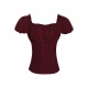 Off-the-shoulder Burgundy Women's Shirt