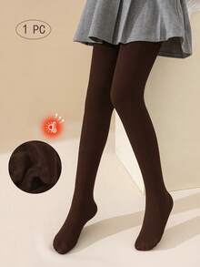 3/2/1 双装女童保暖内衬纯色紧身裤，休闲保暖舒适柔软不透光打底裤，适合秋冬季穿搭、旅行、舞蹈、户外运动等多种场合。 - 彩色 - 查看 4