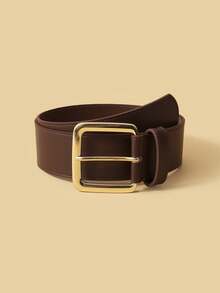 女士宽腰带一条，时尚仿麂皮腰带，配金色大扣，适合休闲穿着、万圣节装扮、音乐节、狂欢节、海滩、生日派对、闺蜜之夜、圣诞节、情人节、母亲节礼物。 - 棕色 - 查看 2