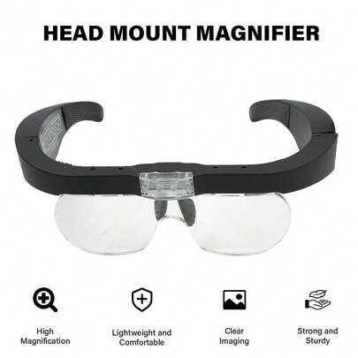 USB Rechargeable Magnifier, 1.5X, 2.5X, 3.5X, 5X Adjustable, Suitable For Eyeglass Wearers, No Display Screen, ABS Resin, Glass Lens, Working Voltage ≤36V