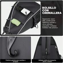 CHENGBAO Bolsa de tenis,mochila padel resistente al agua raquetero,cruzada mochila tennis bag para hombres y mujeres,Impermeable Movimiento Mochila,Hebillas Ajustables Para Hombros Mochilas - Negro - Ver 12