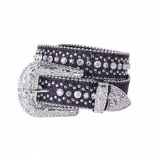 Children's Diamond Embellished Belt, Fashionable Streetwear Style, Rhinestone Decorated Belt For Boys And Girls - A - View 44