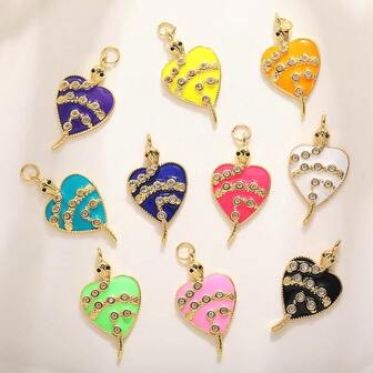 1pc Copper Creative New Fashion Snake Shaped Pendant, Versatile For DIY Bracelet, Necklace, Earrings, Bag/Phone Chain Accessories