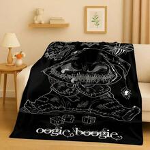 Nightmare Before Christmas Cartoon Jack Flannel Blanket,Ultra Soft Plush Throw For Home Bedroom Bed Sofa Cover Office19.Jpg - trắng - Xem 1