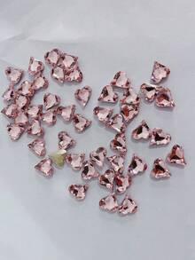 50顆 8*9mm 彩色不對稱心形 K9 玻璃水鑽，閃亮美甲裝飾，DIY 美甲材料指甲飾品 - 彩色 - 查看 15