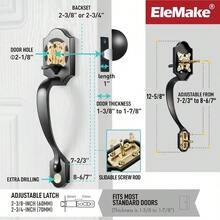 Front Door Handleset Entry Door Handle Set With Cove Knob For Right And Left Handed Sided Doors Interior And Exterior Entrance Passage Lock Matte Black - Đen mờ - Xem 5