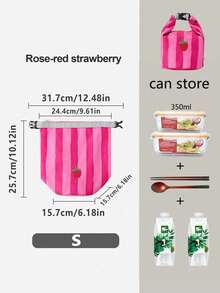 1pc Insulated Lunch Bag Box, Large Capacity Lunch Box Bag, Attractive Lunch Box Storage Bag, Handheld Lunch Bag, Thermal Lunch Bag - Multicolor - View 8