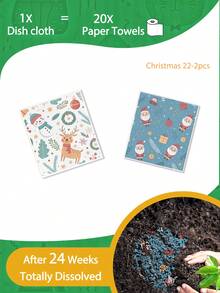 1/2/4/6/8pcs Pretty Birds/Fruits/Flowers/Christmas Birds Swedish Dishcloths For Kitchen Reusable Compostable Kitchen Cloth Made In Sweden Cellulose Sponge Swedish Dish Cloths For Washing Dishes Reusable Paper Towels Washable - Multicolor - View 23